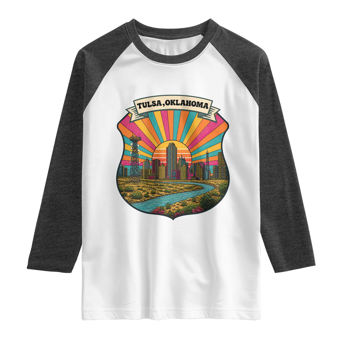 Route Highway 66 Tulsa Oklahoma Raglan Shirt Mother Road Travel Gift