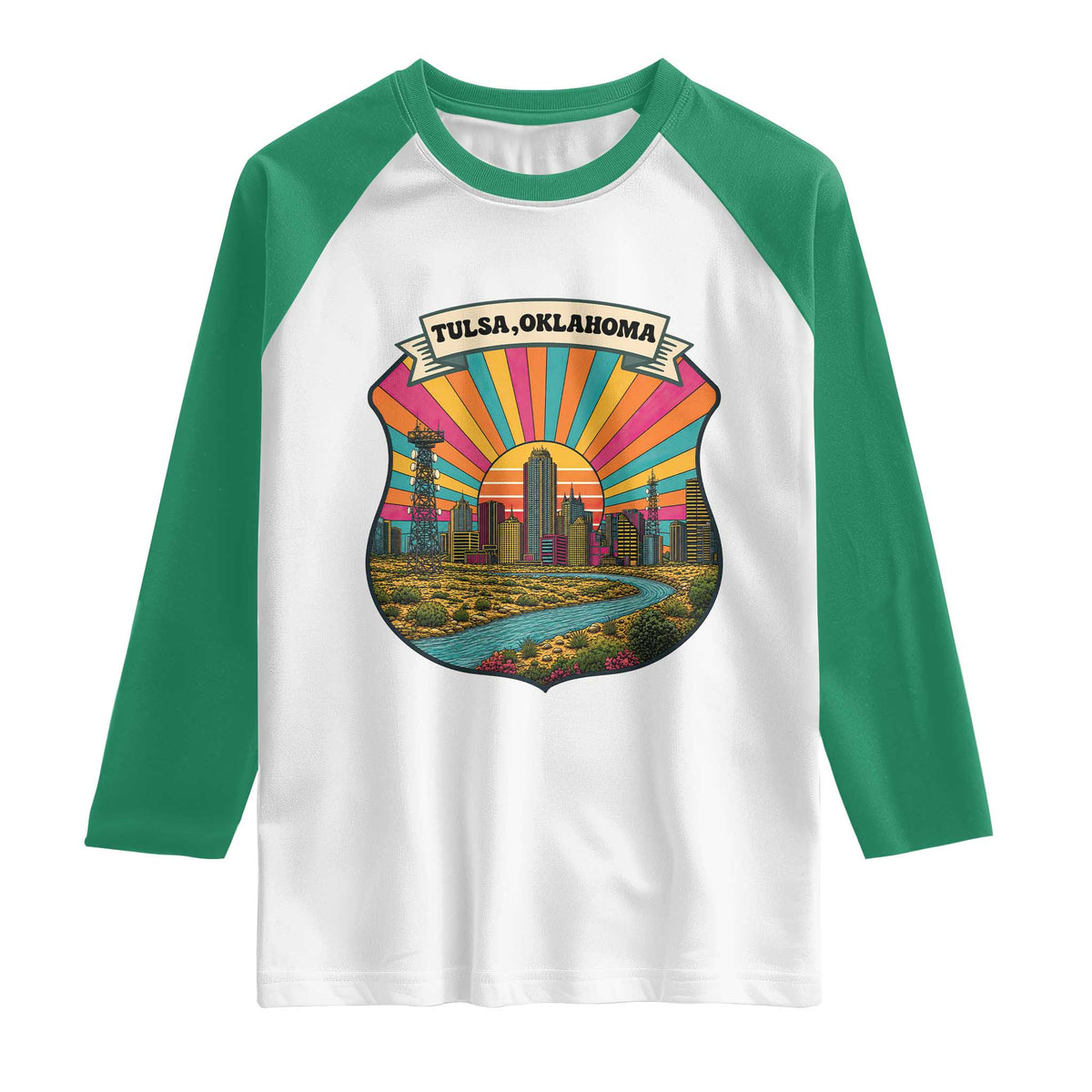 Route Highway 66 Tulsa Oklahoma Raglan Shirt Mother Road Travel Gift