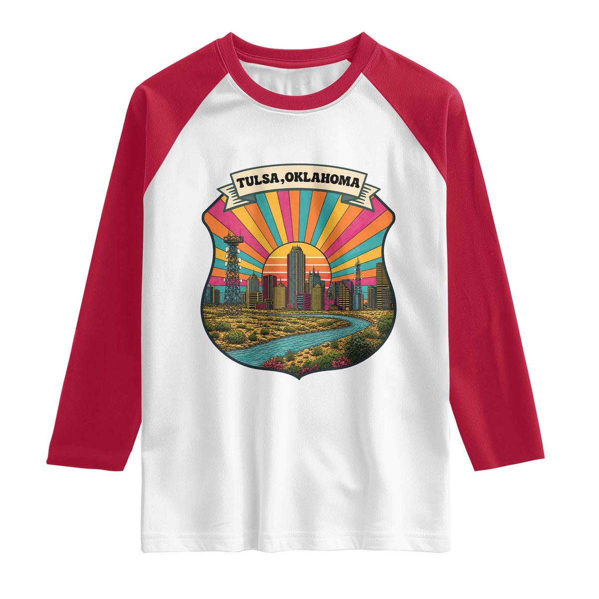 Route Highway 66 Tulsa Oklahoma Raglan Shirt Mother Road Travel Gift