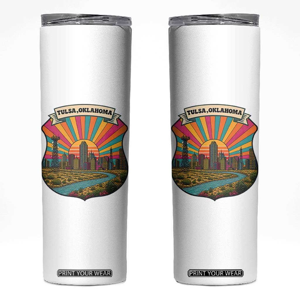 Route Highway 66 Tulsa Oklahoma Skinny Tumbler Mother Road Travel Gift TS12 White Print Your Wear