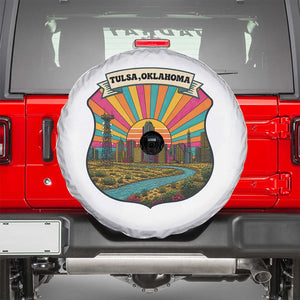 Route Highway 66 Tulsa Oklahoma Spare Tire Cover Mother Road Travel Gift TS12 White Print Your Wear