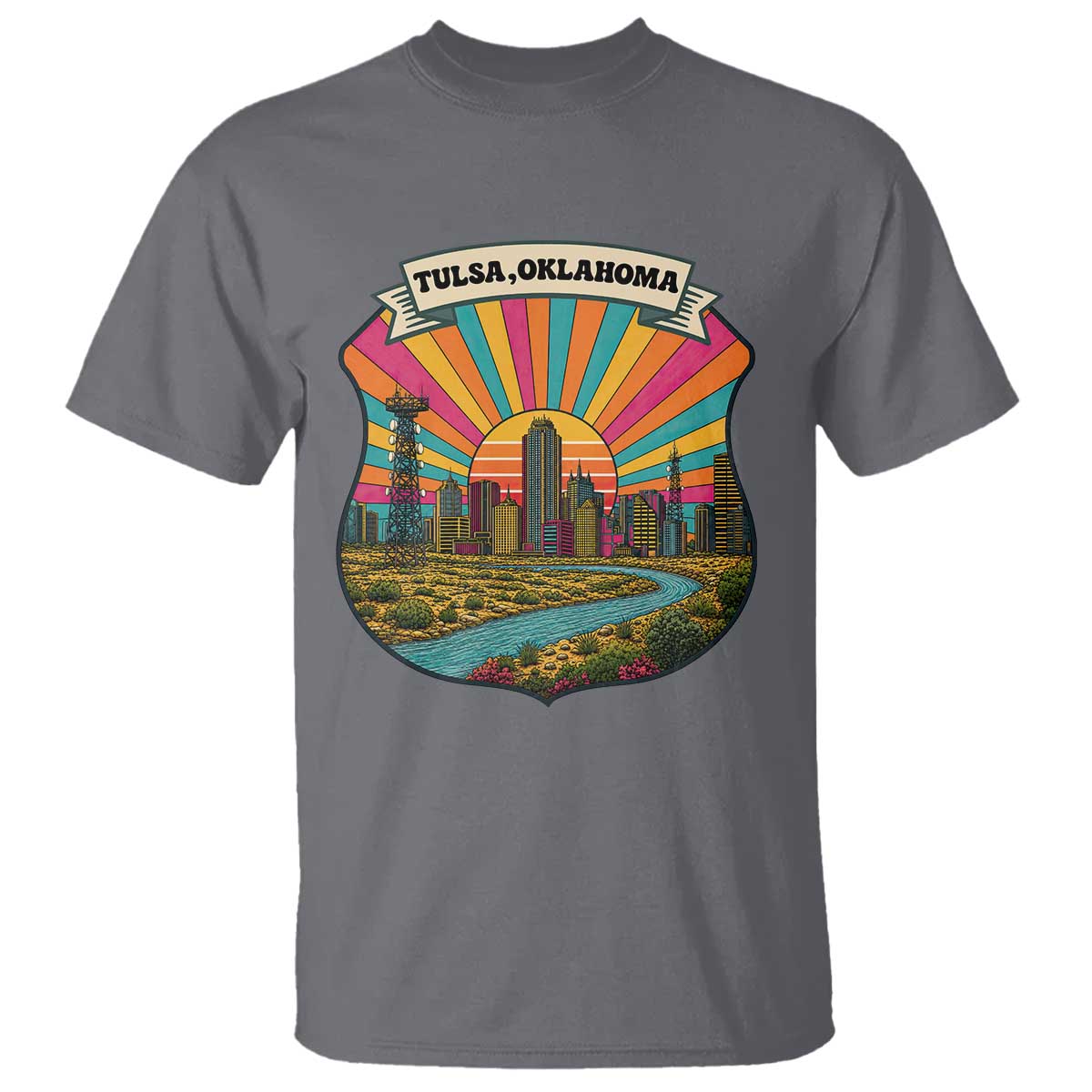 Route Highway 66 Tulsa Oklahoma T Shirt Mother Road Travel Gift TS12 Charcoal Print Your Wear