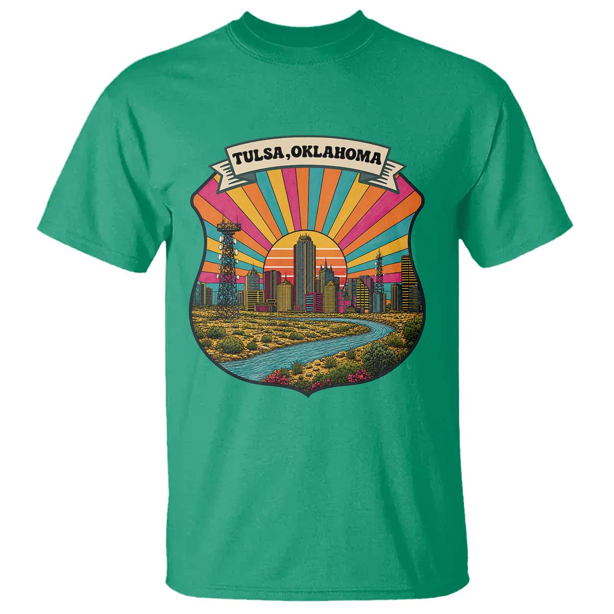 Route Highway 66 Tulsa Oklahoma T Shirt Mother Road Travel Gift TS12 Irish Green Print Your Wear