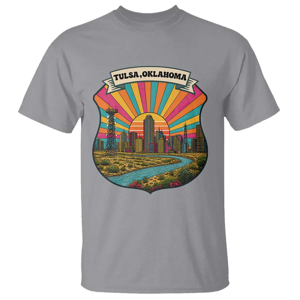 Route Highway 66 Tulsa Oklahoma T Shirt Mother Road Travel Gift TS12 Sport Gray Print Your Wear