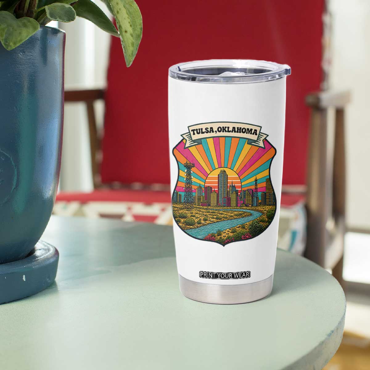 Route Highway 66 Tulsa Oklahoma Tumbler Cup Mother Road Travel Gift TS12 Print Your Wear