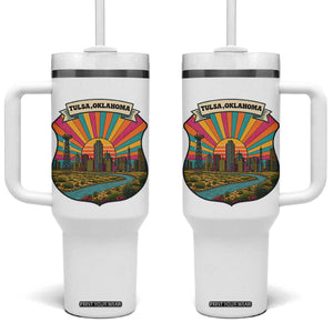 Route Highway 66 Tulsa Oklahoma Tumbler With Handle Mother Road Travel Gift TS12 One Size: 40 oz White Print Your Wear