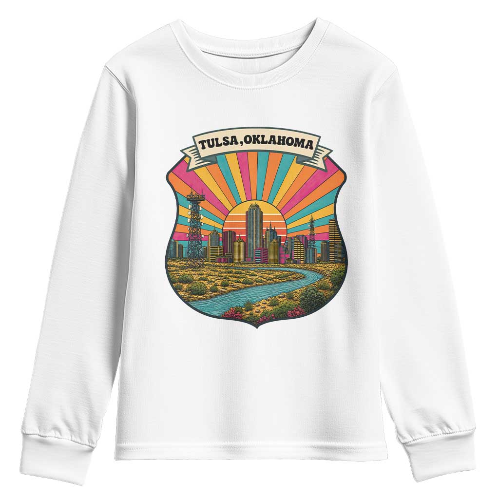 Route Highway 66 Tulsa Oklahoma Youth Sweatshirt Mother Road Travel Gift TS12 White Print Your Wear