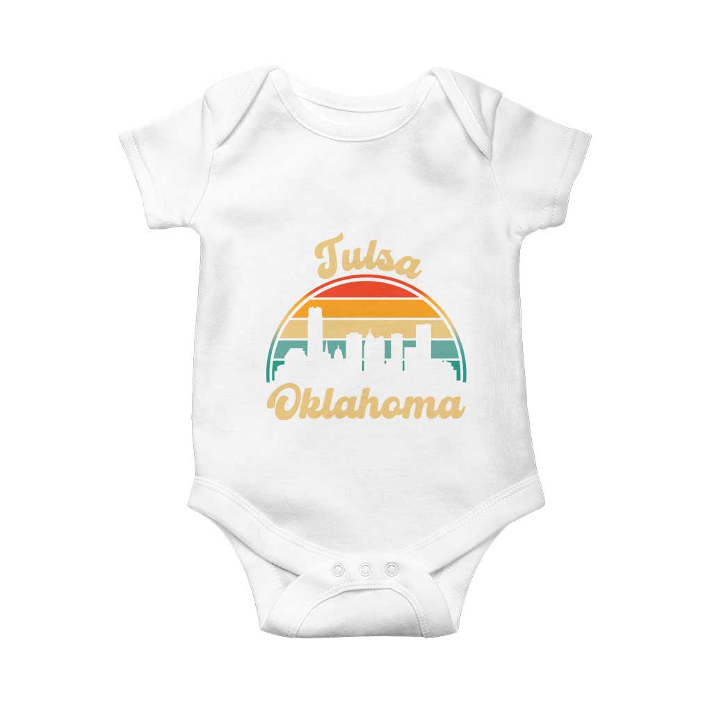 Vintage Tulsa Oklahoma Pride Baby Onesie Proud Oklahoman Gift TS12 White Print Your Wear