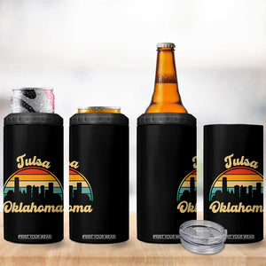 Vintage Tulsa Oklahoma Pride 4 in 1 Can Cooler Tumbler Proud Oklahoman Gift TS12 Print Your Wear