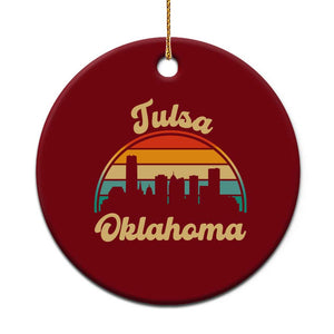 Vintage Tulsa Oklahoma Pride Ceramic Ornament Proud Oklahoman Gift TS12 1pc Red Print Your Wear