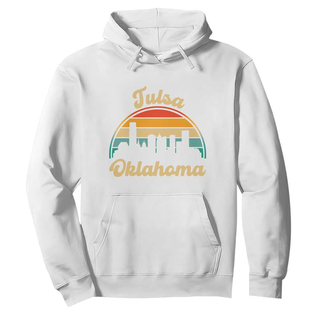Vintage Tulsa Oklahoma Pride Hoodie Proud Oklahoman Gift TS12 White Print Your Wear