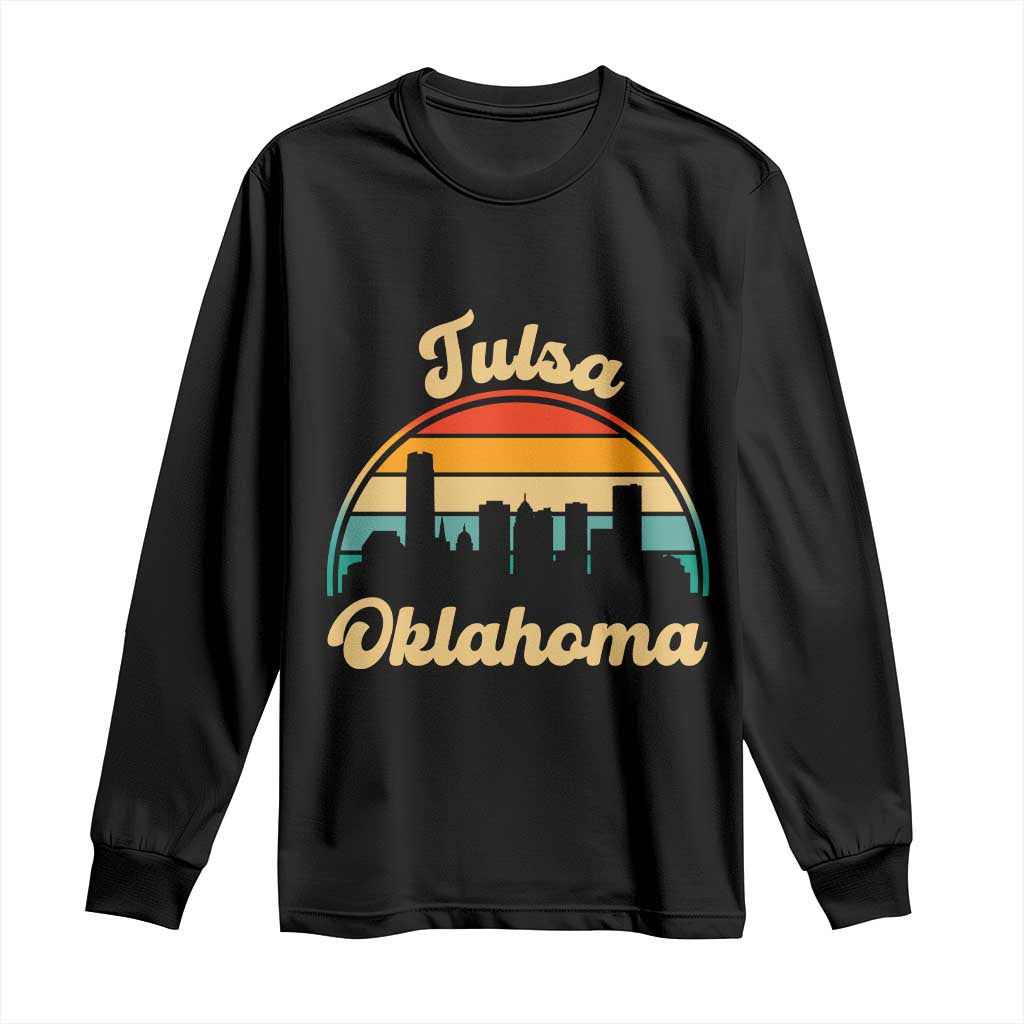 Vintage Tulsa Oklahoma Pride Long Sleeve Shirt Proud Oklahoman Gift TS12 Black Print Your Wear
