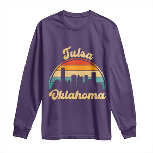 Vintage Tulsa Oklahoma Pride Long Sleeve Shirt Proud Oklahoman Gift TS12 Purple Print Your Wear