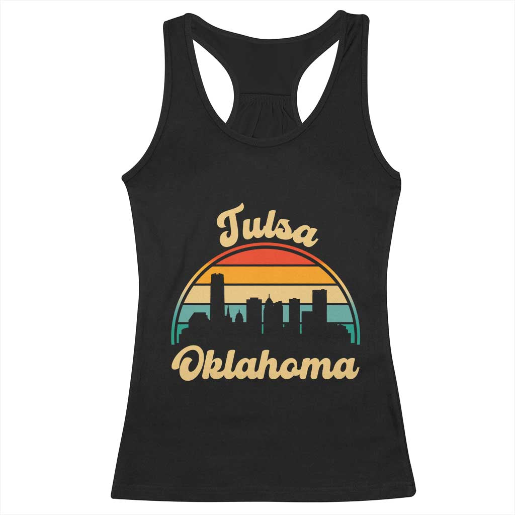 Vintage Tulsa Oklahoma Pride Racerback Tank Top Proud Oklahoman Gift TS12 Black Print Your Wear