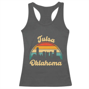 Vintage Tulsa Oklahoma Pride Racerback Tank Top Proud Oklahoman Gift TS12 Dark Heather Print Your Wear