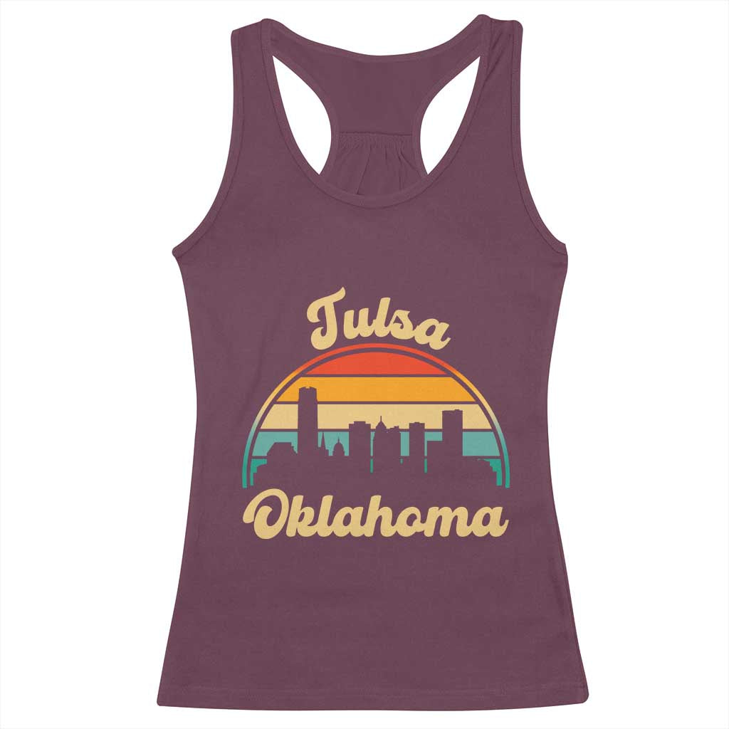 Vintage Tulsa Oklahoma Pride Racerback Tank Top Proud Oklahoman Gift TS12 Maroon Print Your Wear