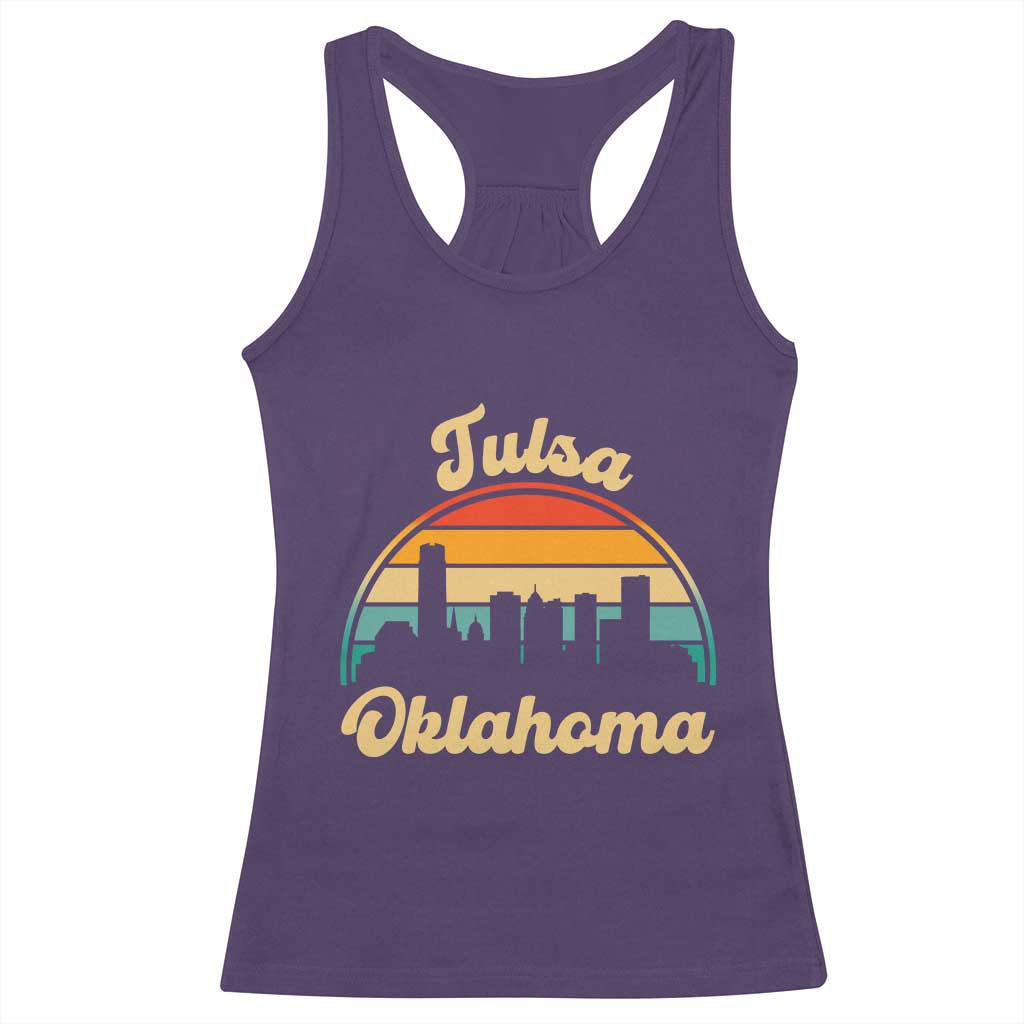 Vintage Tulsa Oklahoma Pride Racerback Tank Top Proud Oklahoman Gift TS12 Purple Print Your Wear