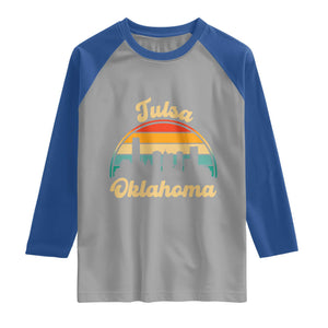 Vintage Tulsa Oklahoma Pride Raglan Shirt Proud Oklahoman Gift TS12 Sport Gray Royal Print Your Wear