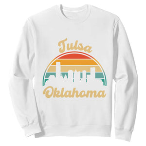 Vintage Tulsa Oklahoma Pride Sweatshirt Proud Oklahoman Gift TS12 White Print Your Wear