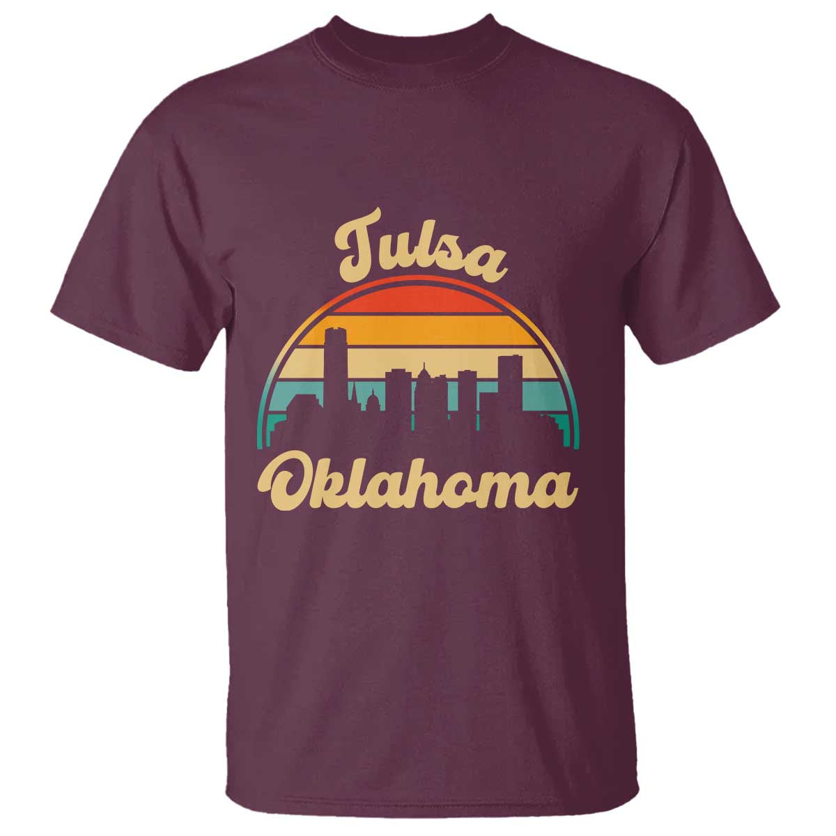 Vintage Tulsa Oklahoma Pride T Shirt Proud Oklahoman Gift TS12 Maroon Print Your Wear