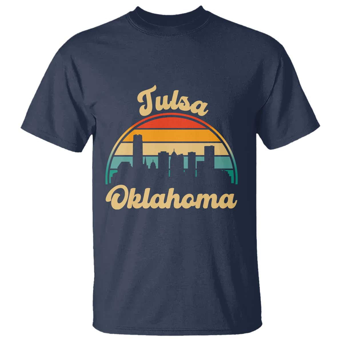 Vintage Tulsa Oklahoma Pride T Shirt Proud Oklahoman Gift TS12 Navy Print Your Wear