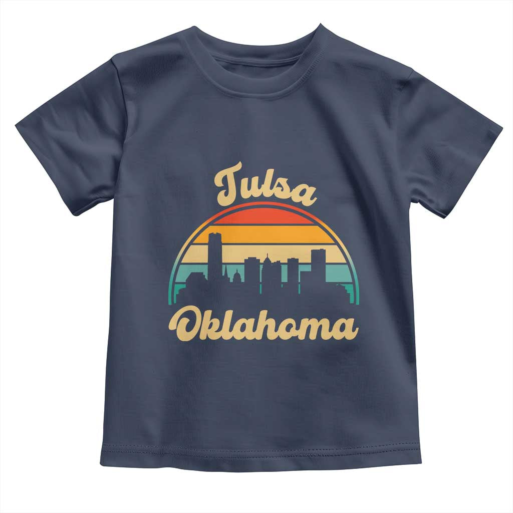 Vintage Tulsa Oklahoma Pride Toddler T Shirt Proud Oklahoman Gift TS12 Navy Print Your Wear