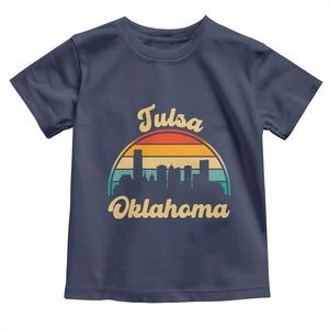 Vintage Tulsa Oklahoma Pride Toddler T Shirt Proud Oklahoman Gift TS12 Navy Print Your Wear