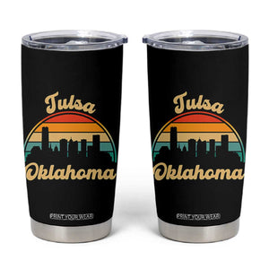 Vintage Tulsa Oklahoma Pride Tumbler Cup Proud Oklahoman Gift TS12 Black Print Your Wear