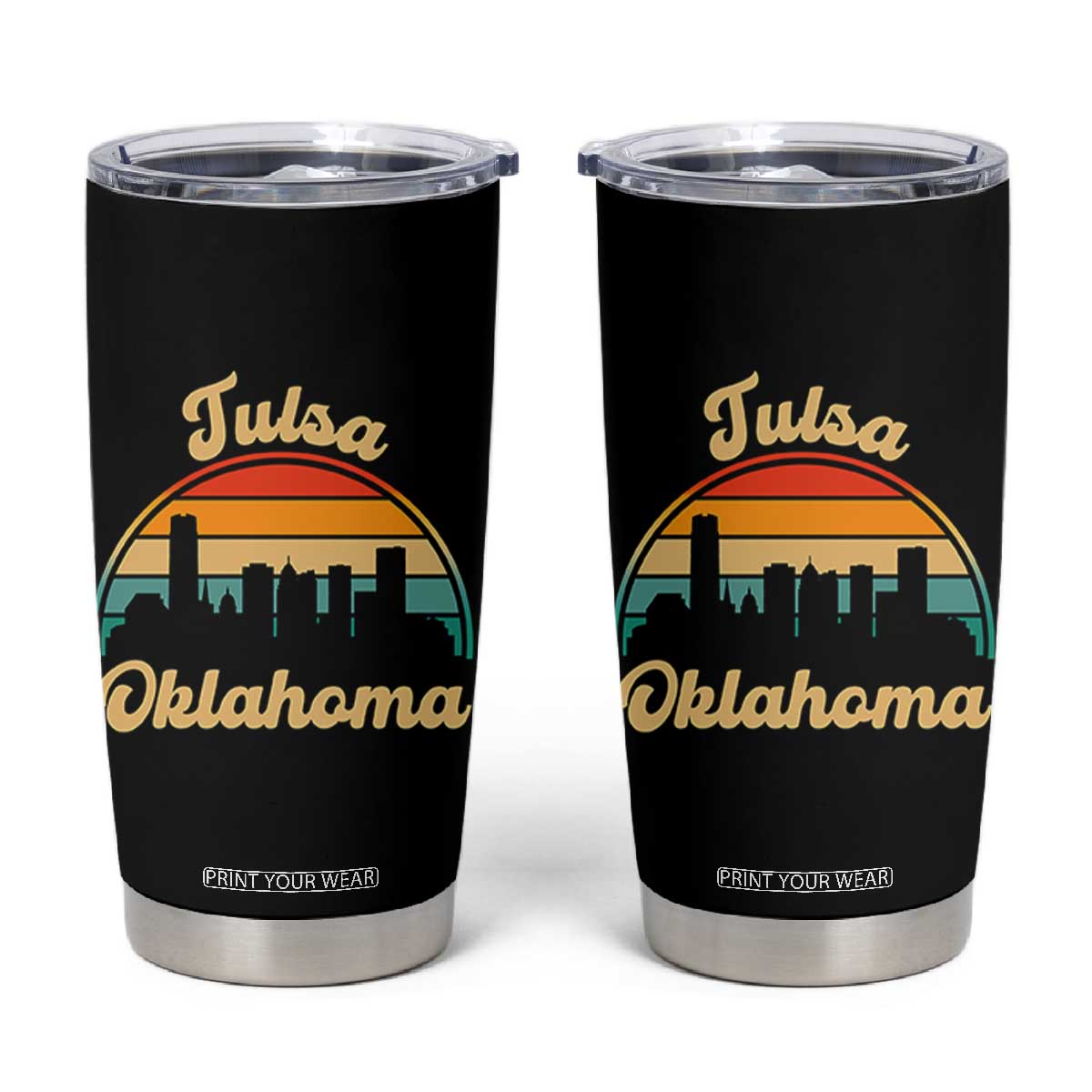 Vintage Tulsa Oklahoma Pride Tumbler Cup Proud Oklahoman Gift TS12 Black Print Your Wear