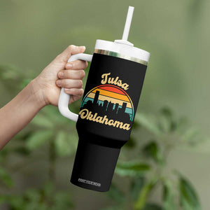 Vintage Tulsa Oklahoma Pride Tumbler With Handle Proud Oklahoman Gift TS12 Print Your Wear