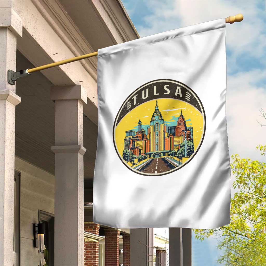 Vintage Tulsa Oklahoma Cityscape Pride Garden Flag TS12 Print Your Wear