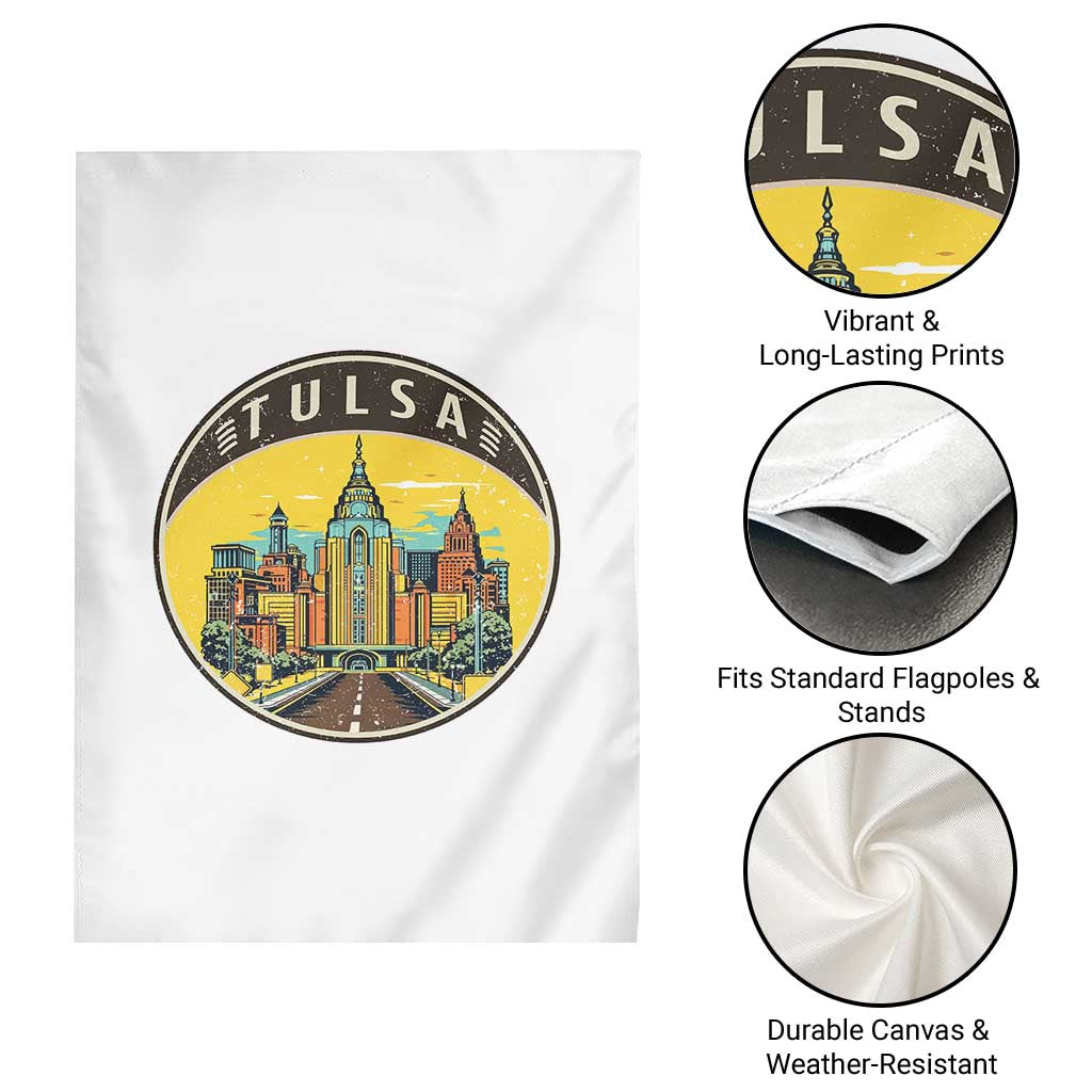 Vintage Tulsa Oklahoma Cityscape Pride Garden Flag TS12 Print Your Wear