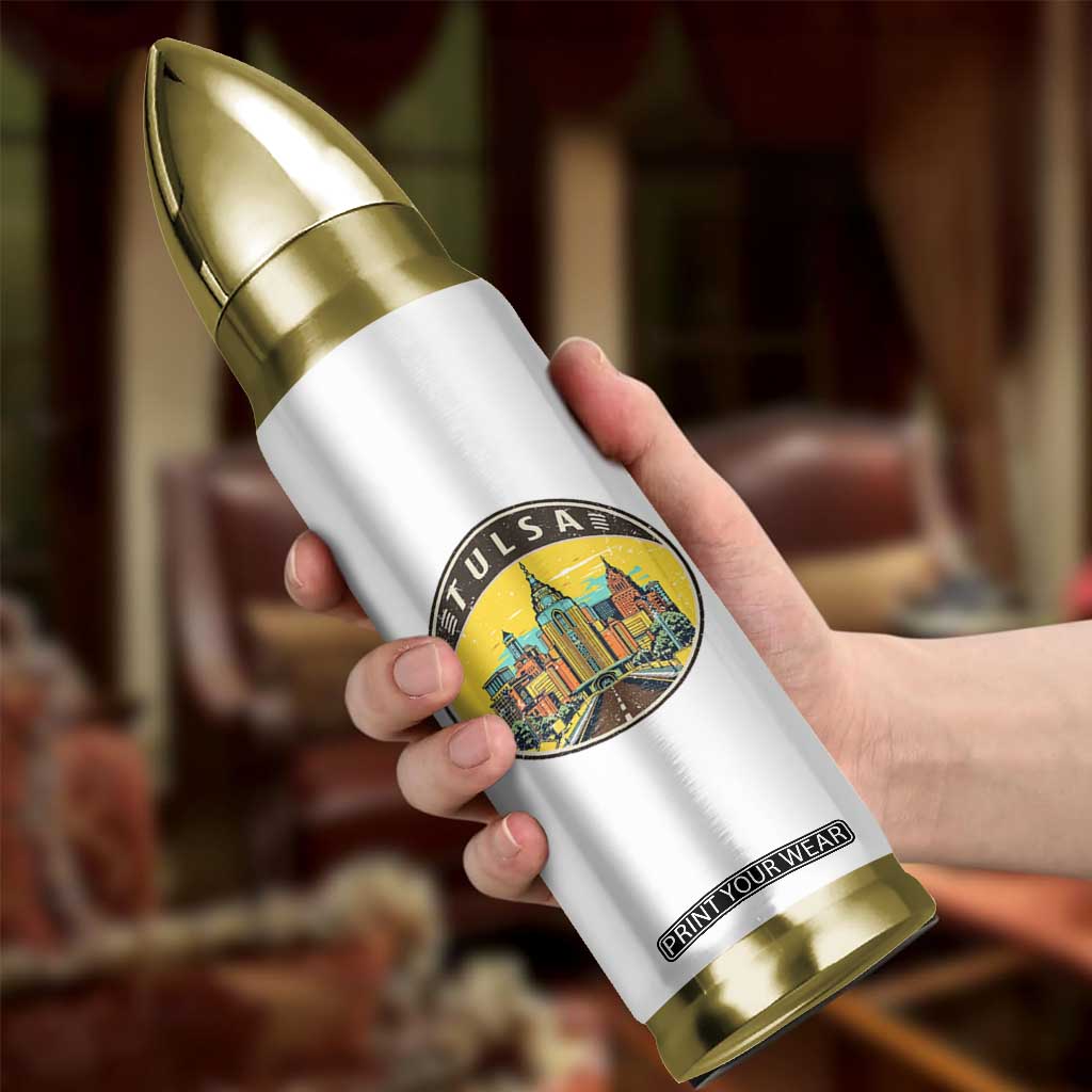Vintage Tulsa Oklahoma Cityscape Pride Bullet Tumbler TS12 Print Your Wear