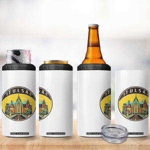 Vintage Tulsa Oklahoma Cityscape Pride 4 in 1 Can Cooler Tumbler TS12 Print Your Wear