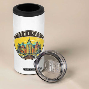 Vintage Tulsa Oklahoma Cityscape Pride 4 in 1 Can Cooler Tumbler TS12 Print Your Wear