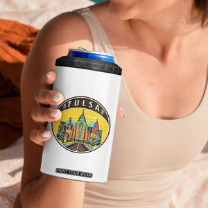Vintage Tulsa Oklahoma Cityscape Pride 4 in 1 Can Cooler Tumbler TS12 Print Your Wear