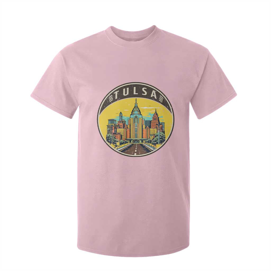 Vintage Tulsa Oklahoma Cityscape Pride T Shirt For Kid TS12 Light Pink Print Your Wear