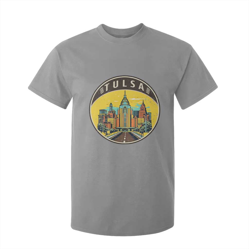 Vintage Tulsa Oklahoma Cityscape Pride T Shirt For Kid TS12 Sport Gray Print Your Wear