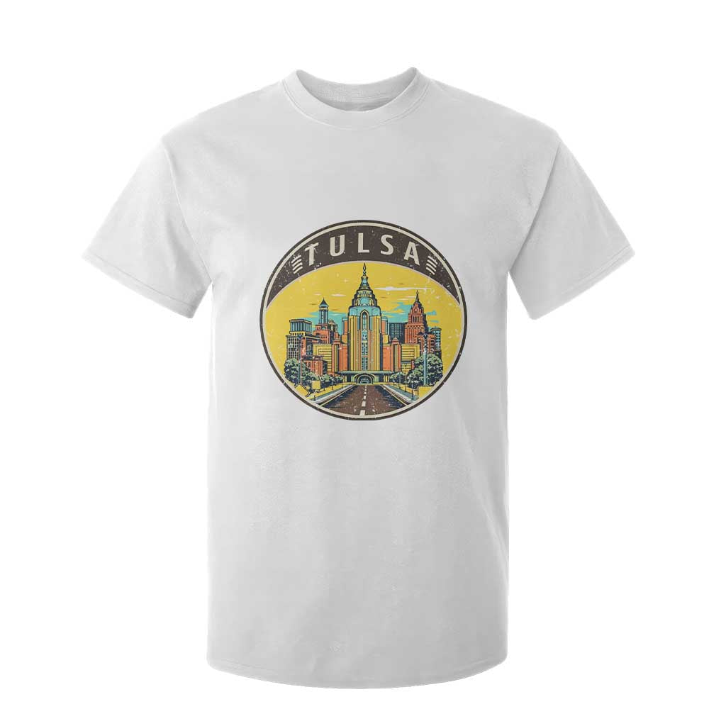 Vintage Tulsa Oklahoma Cityscape Pride T Shirt For Kid TS12 White Print Your Wear