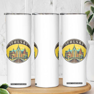 Vintage Tulsa Oklahoma Cityscape Pride Skinny Tumbler TS12 Print Your Wear