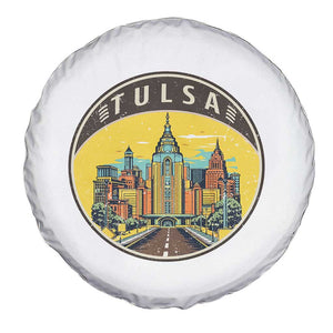 Vintage Tulsa Oklahoma Cityscape Pride Spare Tire Cover TS12 Print Your Wear