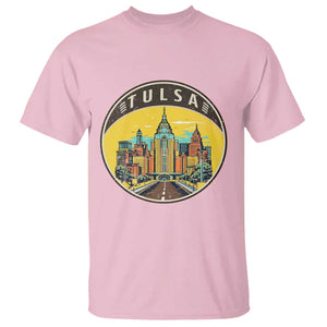 Vintage Tulsa Oklahoma Cityscape Pride T Shirt TS12 Light Pink Print Your Wear