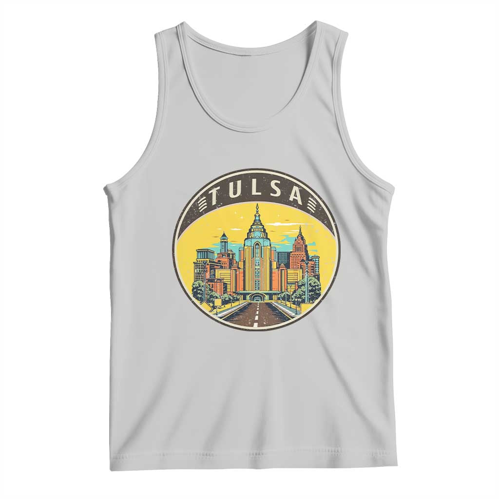 Vintage Tulsa Oklahoma Cityscape Pride Tank Top TS12 Ash Print Your Wear