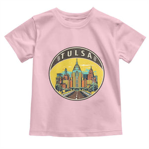 Vintage Tulsa Oklahoma Cityscape Pride Toddler T Shirt TS12 Light Pink Print Your Wear