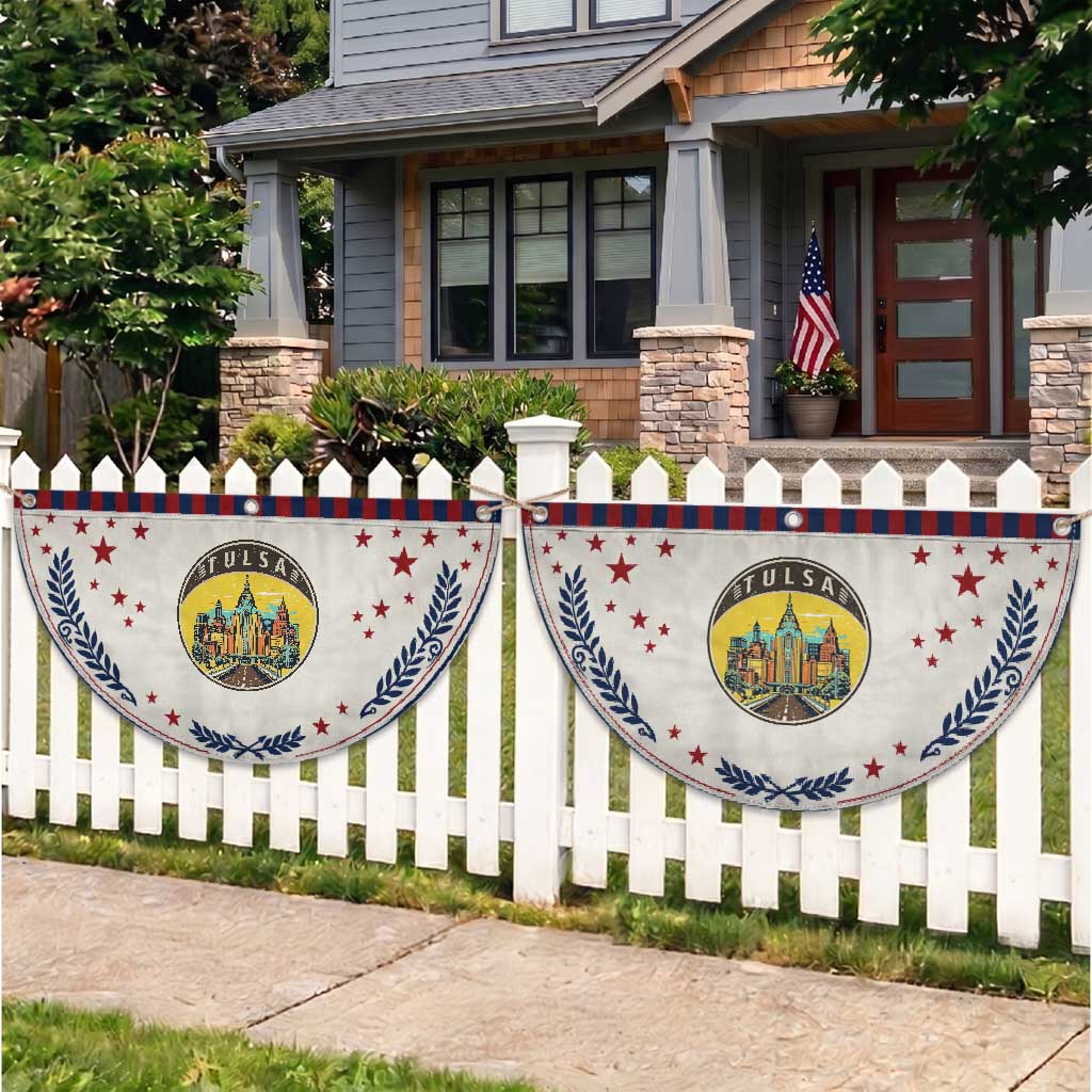 Vintage Tulsa Oklahoma Cityscape Pride Patriotic Fan Flag