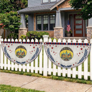 Vintage Tulsa Oklahoma Cityscape Pride Patriotic Fan Flag