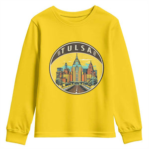 Vintage Tulsa Oklahoma Cityscape Pride Youth Sweatshirt TS12 Daisy Print Your Wear