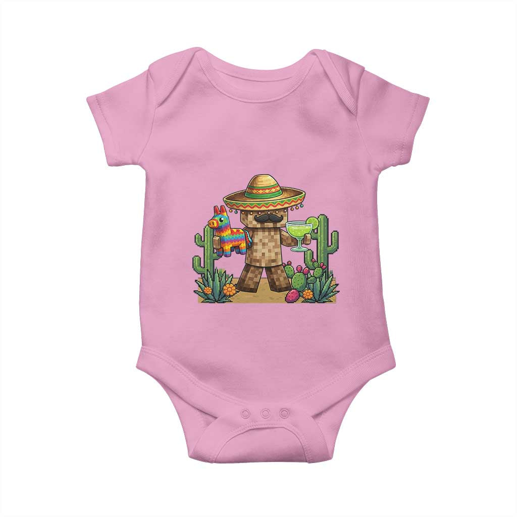 Cinco De Mayo Mexican Gamer Baby Onesie Video Game Fiesta Gift TS12 Light Pink Print Your Wear