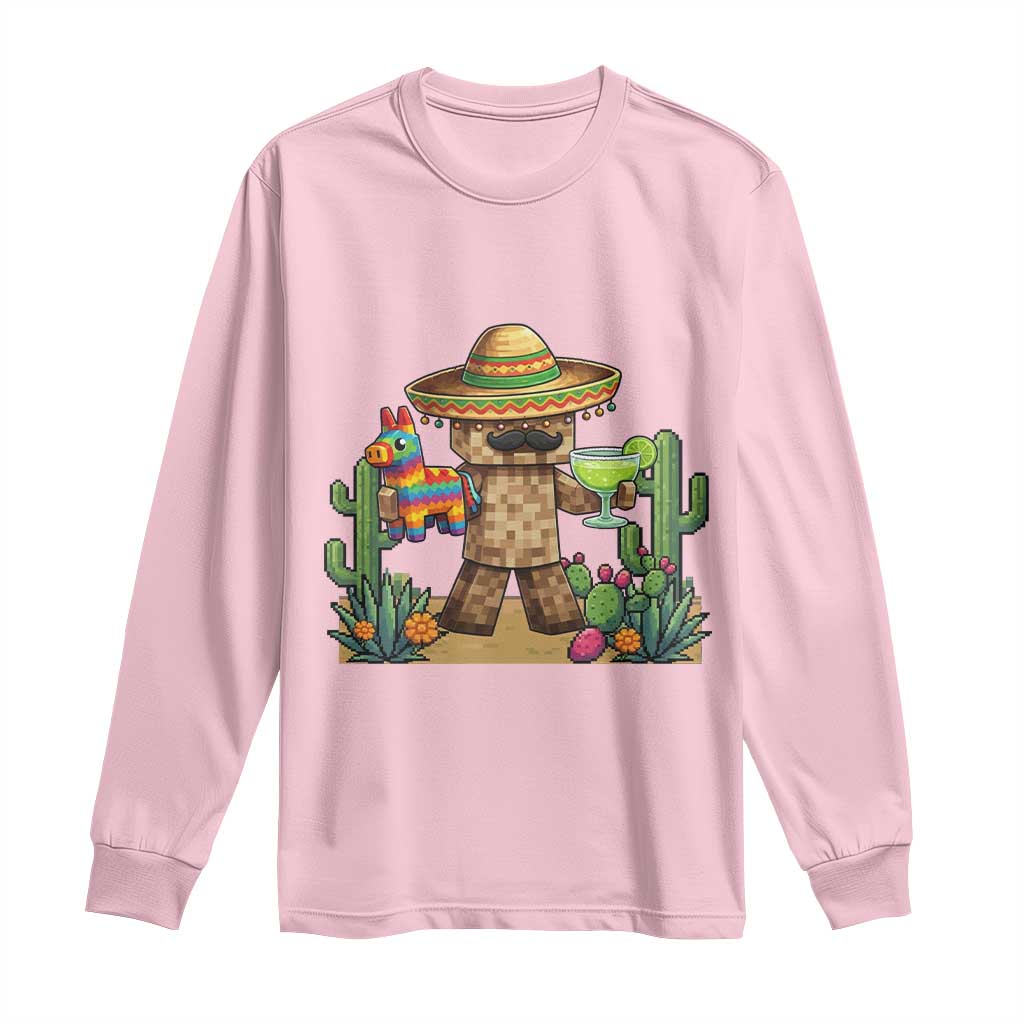 Cinco De Mayo Mexican Gamer Long Sleeve Shirt Video Game Fiesta Gift TS12 Light Pink Print Your Wear