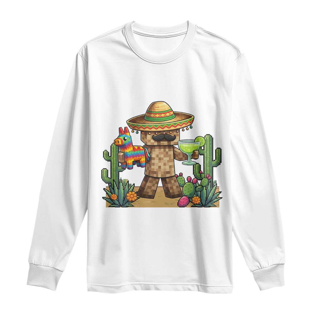 Cinco De Mayo Mexican Gamer Long Sleeve Shirt Video Game Fiesta Gift TS12 White Print Your Wear